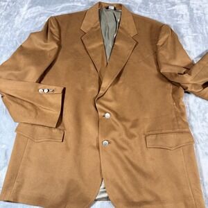 High Noon Mens‎ Tan Suede Western Blazer Sport Jacket coat Size 48 3